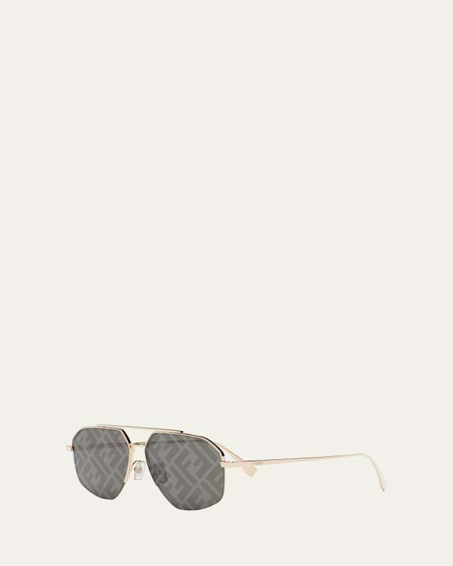 All-Over FF Metal Aviator Sunglasses